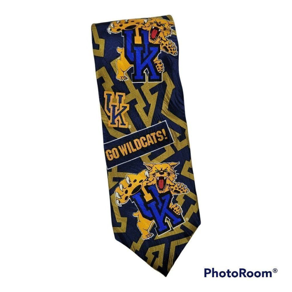 Vtg University of Kentucky Wildcats Tie Necktie UK Ralph Marlin 1995 Made in USA